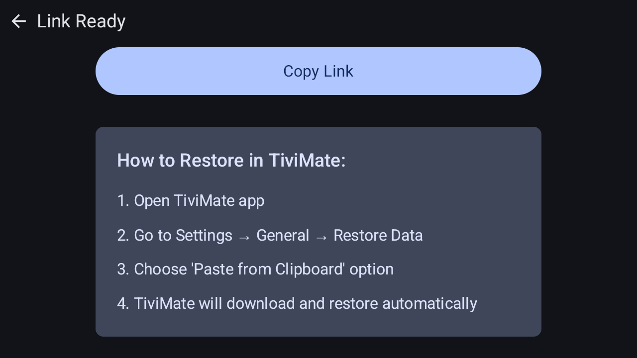 How to Restore in TiViMate